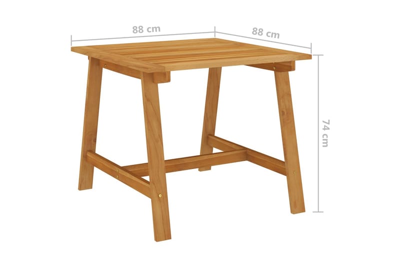 Utendørs spisebord 88x88x74 cm heltre akasie - Hagemøbler - Hagebord - Spisebord ute