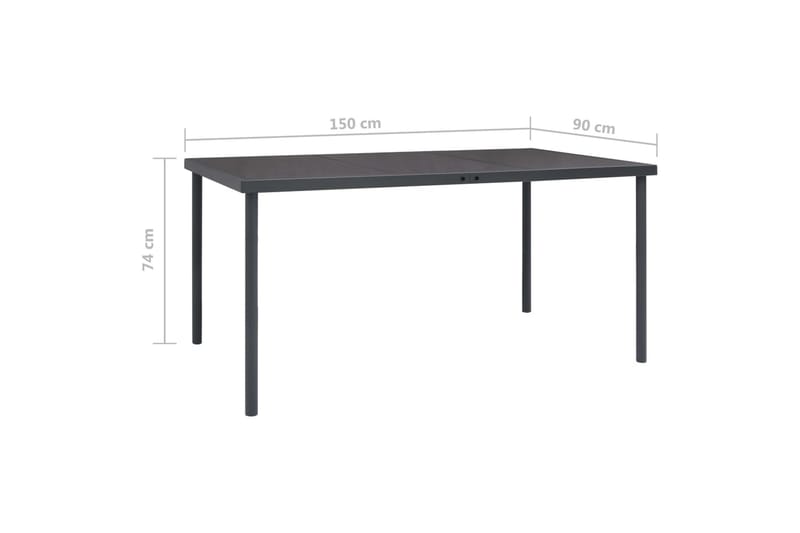 Utendørs spisebord antrasitt 150x90x74 cm stål - Antrasittgrå - Spisebord ute