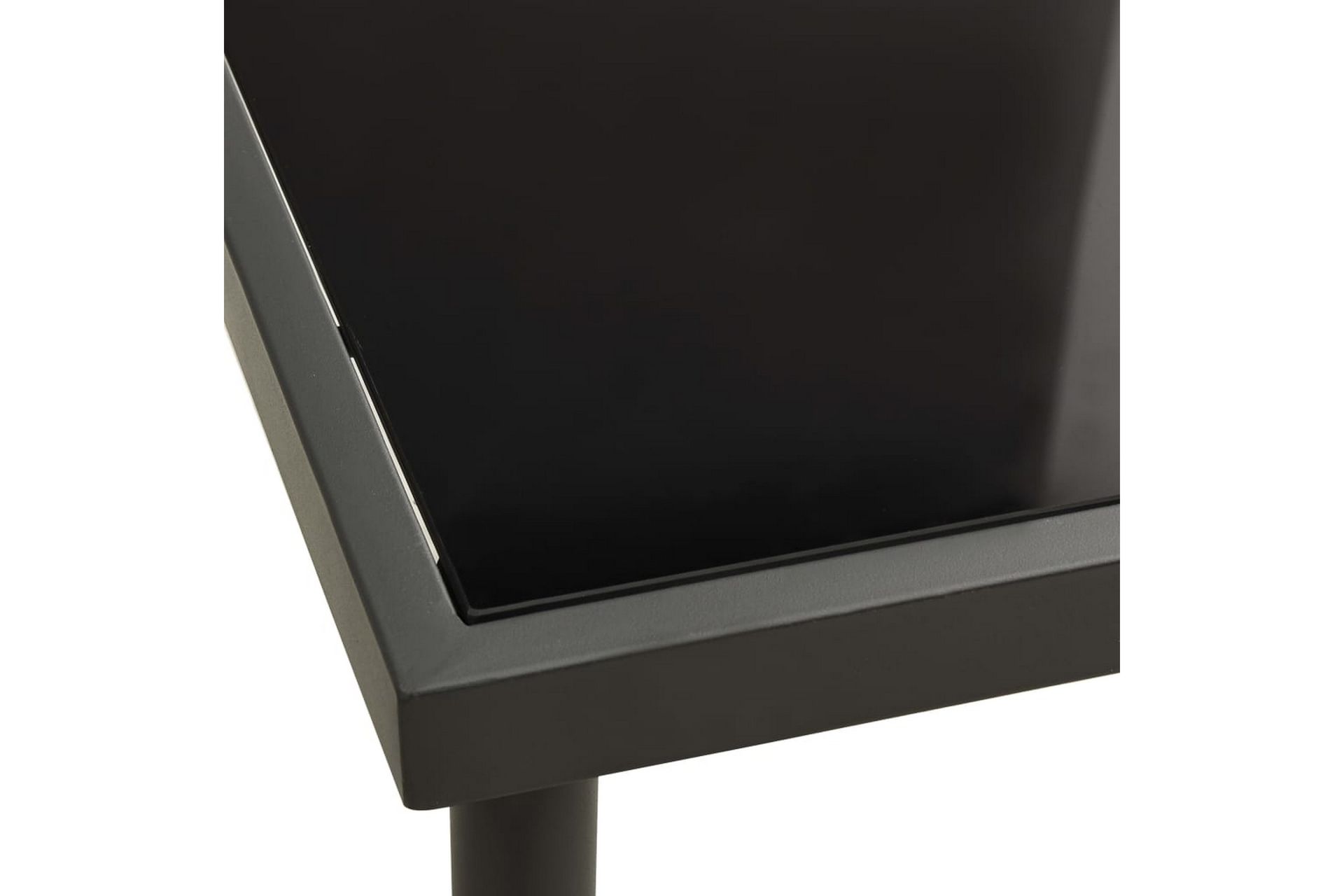 Utendørs spisebord antrasitt 80x80x72 cm glass og stål - Antrasittgrå - Hagemøbler - Hagebord - Spisebord ute