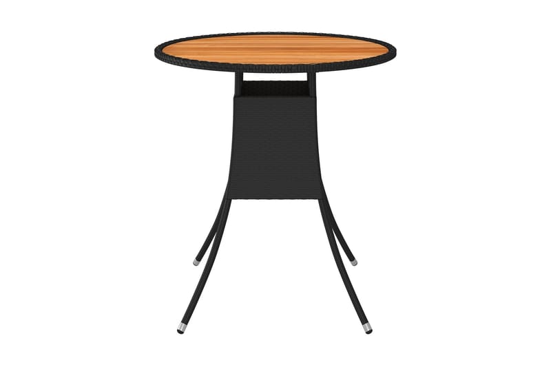Utendørs spisebord svart Ø 70cm polyrotting og heltre akasie - Svart - Spisebord ute