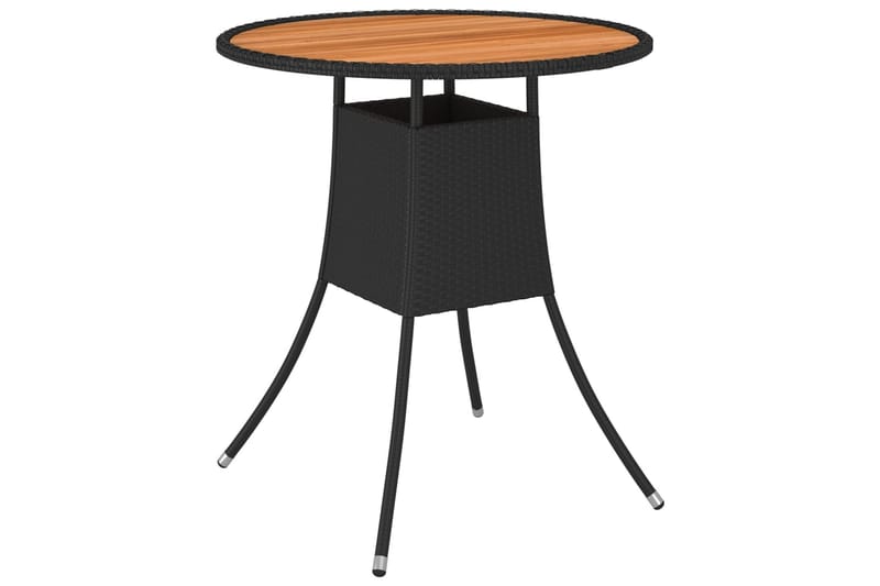 Utendørs spisebord svart Ø 70cm polyrotting og heltre akasie - Svart - Hagemøbler - Hagebord - Spisebord ute