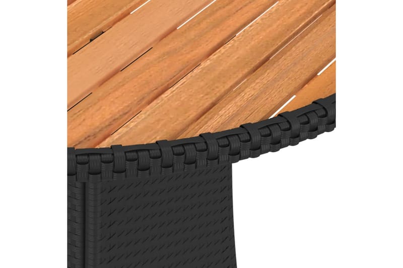 Utendørs spisebord svart Ø 70cm polyrotting og heltre akasie - Svart - Spisebord ute