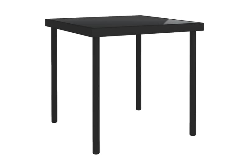 Utendørs spisebord svart 80x80x72 cm glass og stål - Svart - Spisebord ute