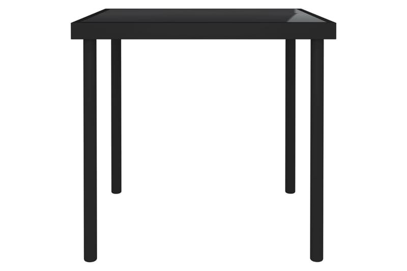 Utendørs spisebord svart 80x80x72 cm glass og stål - Svart - Spisebord ute