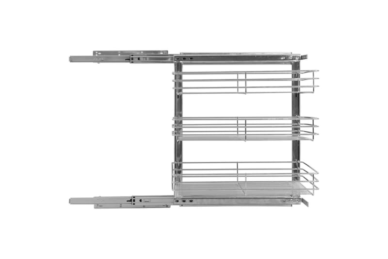 Uttrekkbare kurvskuffer 3 etasjer 47x35x56 cm - Silver - Spisebord ute