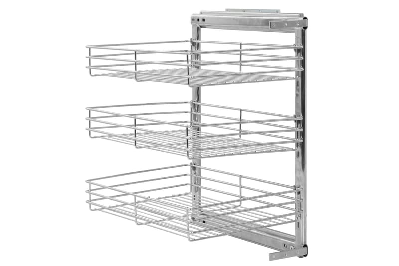 Uttrekkbare kurvskuffer 3 etasjer 47x35x56 cm - Silver - Spisebord ute