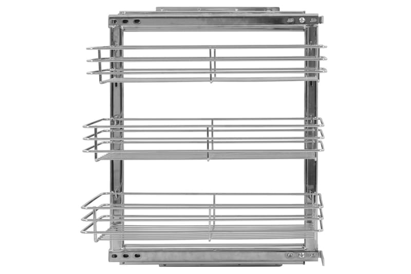 Uttrekkbare kurvskuffer 3 etasjer 47x35x56 cm - Silver - Spisebord ute