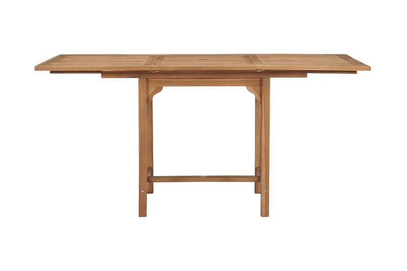 Uttrekkbart hagebord (110-160)x80x75 cm heltre teak - Brun - Hagemøbler - Hagebord - Spisebord ute