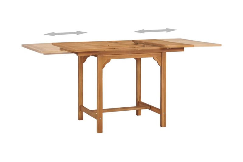 Uttrekkbart hagebord (110-160)x80x75 cm heltre teak - Brun - Hagemøbler - Hagebord - Spisebord ute