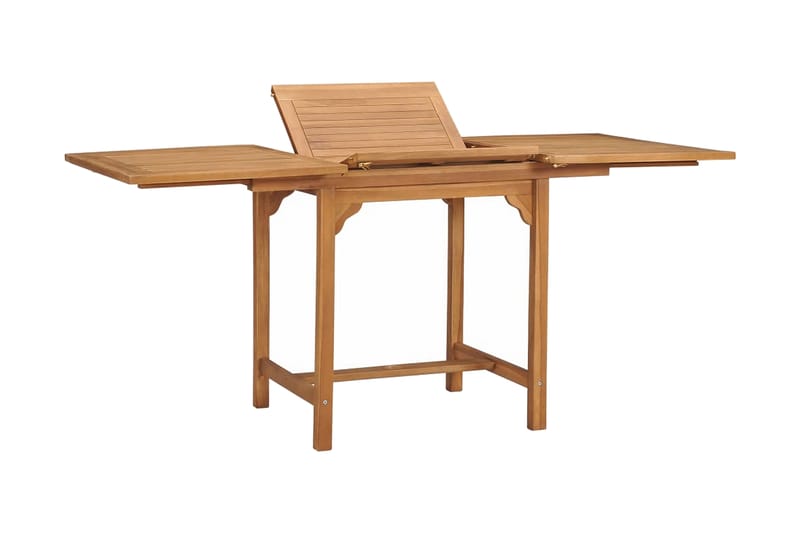 Uttrekkbart hagebord (110-160)x80x75 cm heltre teak - Brun - Hagemøbler - Hagebord - Spisebord ute