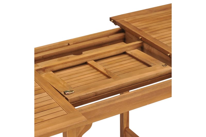 Uttrekkbart hagebord (110-160)x80x75 cm heltre teak - Brun - Hagemøbler - Hagebord - Spisebord ute