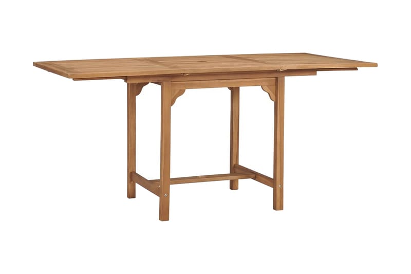 Uttrekkbart hagebord (110-160)x80x75 cm heltre teak - Brun - Hagemøbler - Hagebord - Spisebord ute