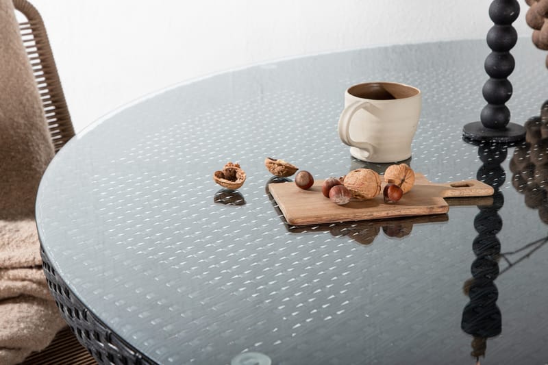 Volta Spisebord Rundt Ø150 cm Svart - Venture Home - Hagemøbler - Hagebord - Spisebord ute