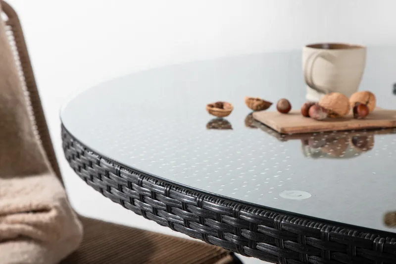 Volta Spisebord Rundt Ø150 cm Svart - Venture Home - Hagemøbler - Hagebord - Spisebord ute