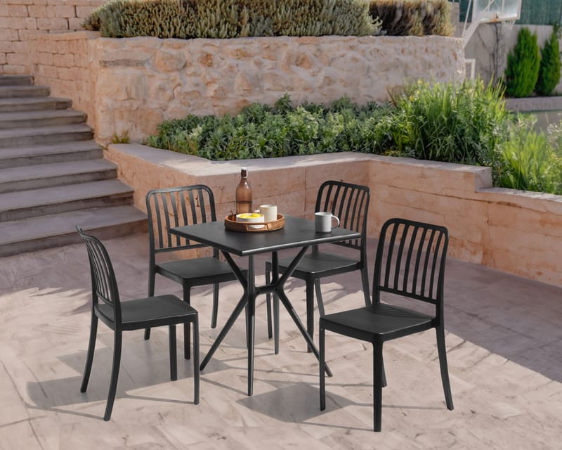 Spisebord utendørs Piave 70x70 cm - Svart - Hagemøbler - Hagebord - Spisebord ute
