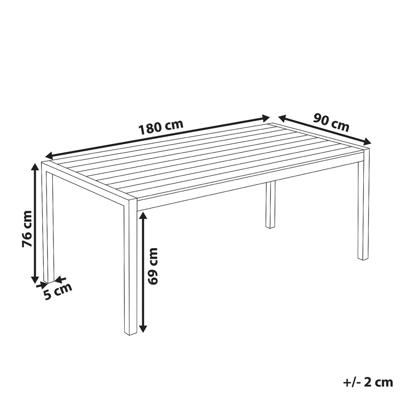 Spisebord Vernio 180 cm - Grå - Hagemøbler - Hagebord - Spisebord ute