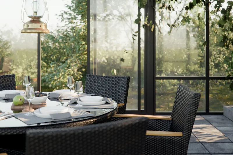 Thor bord rundt 140 cm - Svart - Hagemøbler - Hagebord - Spisebord ute