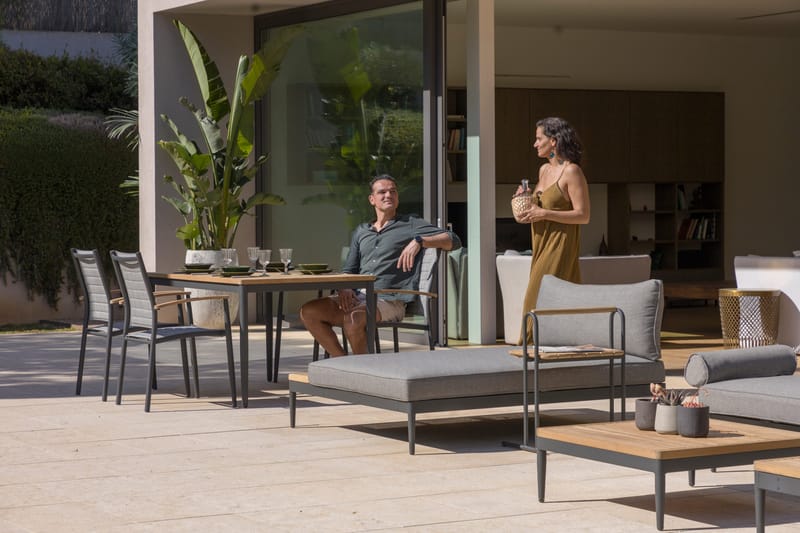 TOPAZ Bord 144 cm - Tre/Grå - Hagemøbler - Hagebord - Spisebord ute