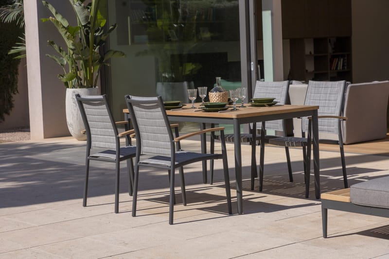 TOPAZ Bord 144 cm - Tre/Grå - Hagemøbler - Hagebord - Spisebord ute