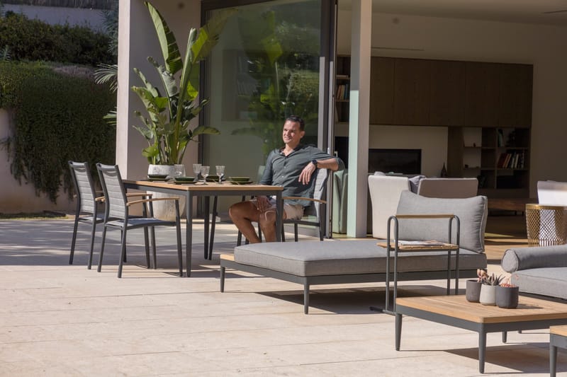 TOPAZ Bord 144 cm - Tre/Grå - Hagemøbler - Hagebord - Spisebord ute