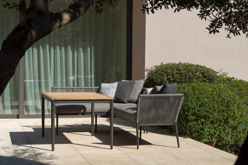 TOPAZ Bord 144 cm - Tre/Grå - Hagemøbler - Hagebord - Spisebord ute