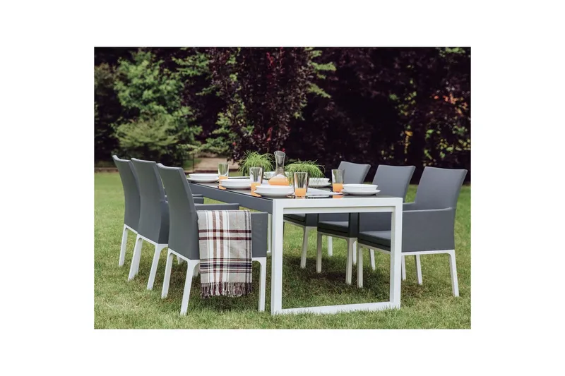 Trädgårdsbord Beliani Bacoli Grey||White - Hagemøbler - Hagebord - Spisebord ute