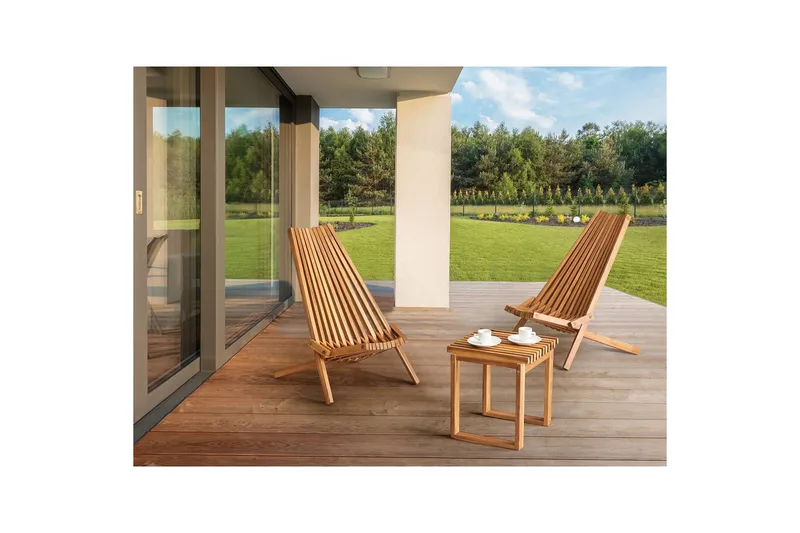 Trädgårdsbord Beliani Bellano 40x35x44 cm Light wood - Hagemøbler - Hagebord - Spisebord ute