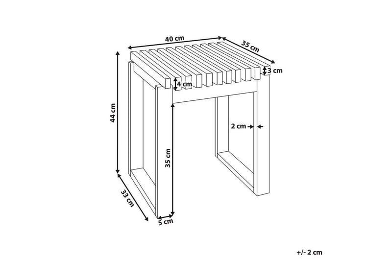 Trädgårdsbord Beliani Bellano 40x35x44 cm Light wood - Hagemøbler - Hagebord - Spisebord ute