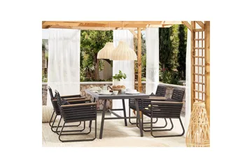 Trädgårdsbord Beliani Canetto Black - Hagemøbler - Hagebord - Spisebord ute