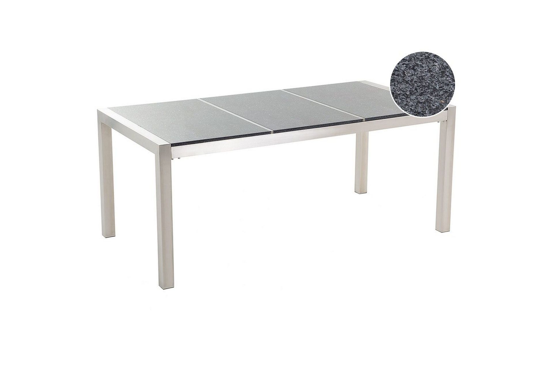 Trädgårdsbord Beliani Grosseto Grå/Silver, 90x180x74 cm Grey\|\|Silver -