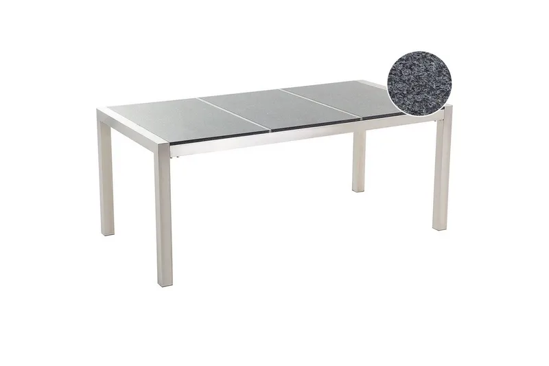 Trädgårdsbord Beliani Grosseto Grå/Silver, 90x180x74 cm Grey||Silver, undefined