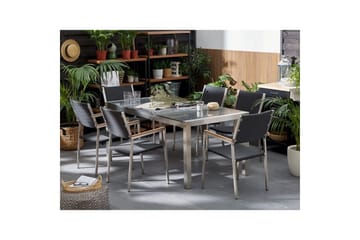 Trädgårdsbord Beliani Grosseto Grå/Silver, 90x180x74 cm Grey||Silver - Hagemøbler - Hagebord - Spisebord ute