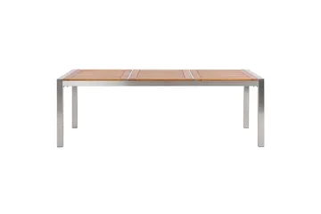 Trädgårdsbord Beliani Grosseto Grå/Svart/Silver, 100x220x74 cm Light wood||Silver - Hagemøbler - Hagebord - Spisebord ute