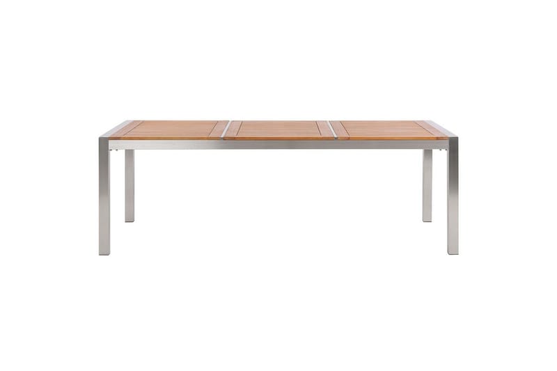 Trädgårdsbord Beliani Grosseto Grå/Svart/Silver, 100x220x74 cm Light wood||Silver - Hagemøbler - Hagebord - Spisebord ute