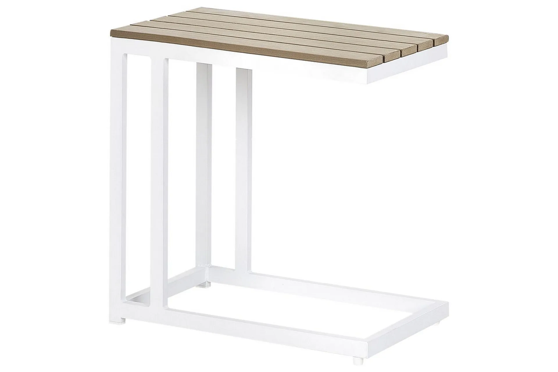 Trädgårdsbord Beliani Messina Ljus trä/vit, 35x60x59 cm Light wood\|\|White -