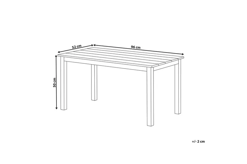 Trädgårdsbord Beliani Messina Ljus trä/vit, 52x96x50 cm Light wood||White - Hagemøbler - Hagebord - Spisebord ute