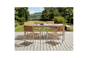 Trädgårdsbord Beliani Viareggio Light wood||Silver - Hagemøbler - Hagebord - Spisebord ute