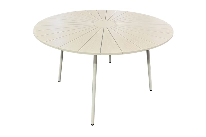 Tunis Spisebord Utendørs 120 cm Rundt - Beige - Hagemøbler - Hagebord - Spisebord ute