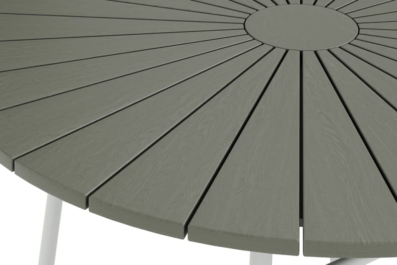 Tunis Spisebord Utendørs 120 cm Rundt - Hvit/Grå - Hagemøbler - Hagebord - Spisebord ute
