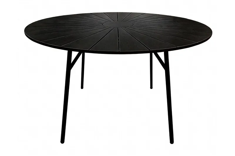 Tunis Spisebord Utendørs 120 cm Rundt, Svart