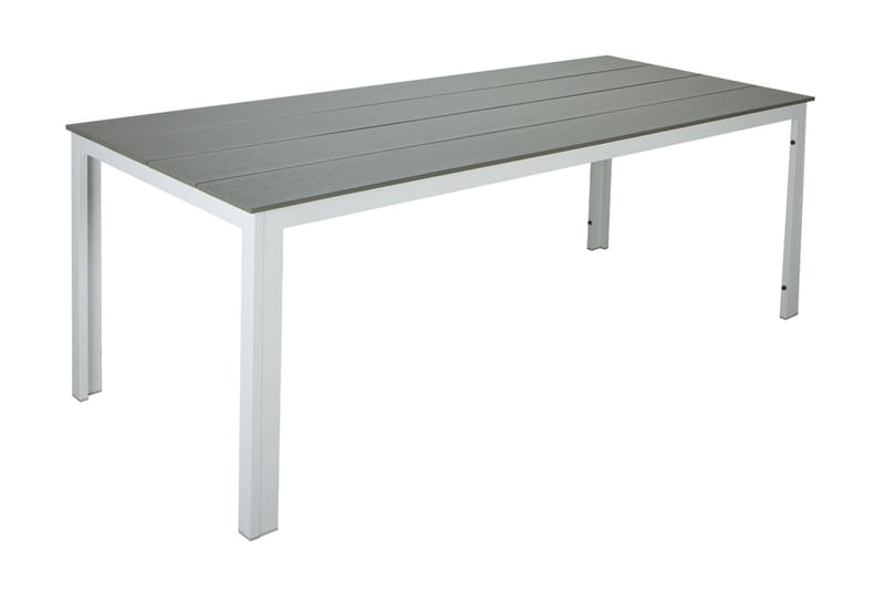 Tunis Spisebord Utendørs 205x90 cm Rektangulært - Hvit/Grå - Hagemøbler - Hagebord - Spisebord ute