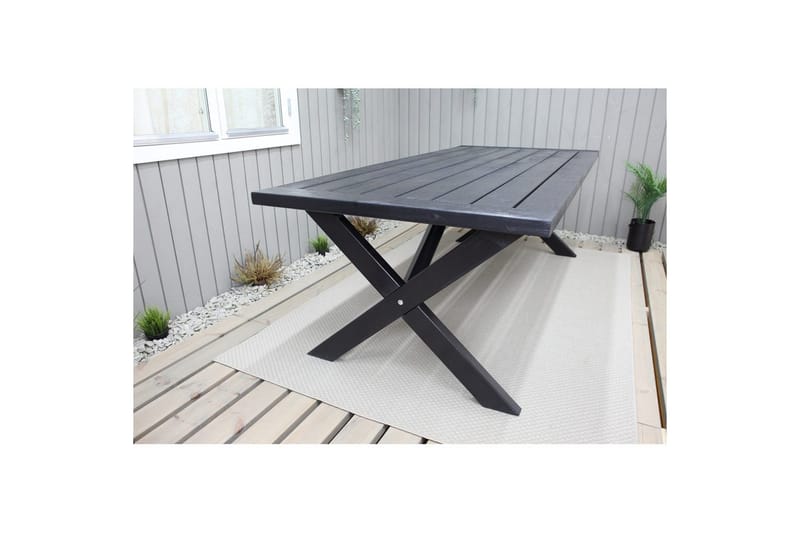 Utendørs bord Oxford 220 Svart - Svart - Hagemøbler - Hagebord - Spisebord ute