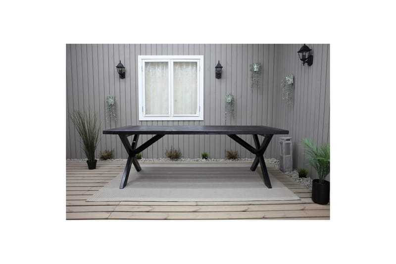 Utendørs bord Oxford 220 Svart - Svart - Hagemøbler - Hagebord - Spisebord ute