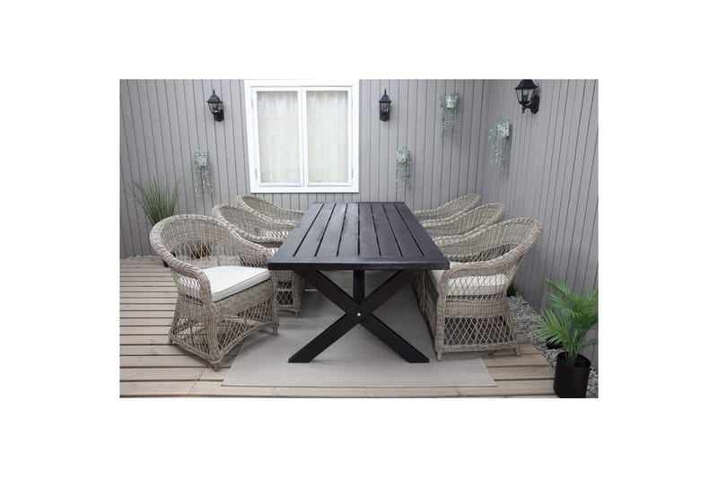 Utendørs bord Oxford 220 Svart - Svart - Hagemøbler - Hagebord - Spisebord ute