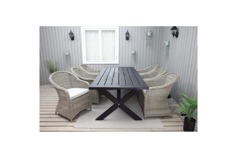 Utendørs bord Oxford 220 Svart - Svart - Hagemøbler - Hagebord - Spisebord ute