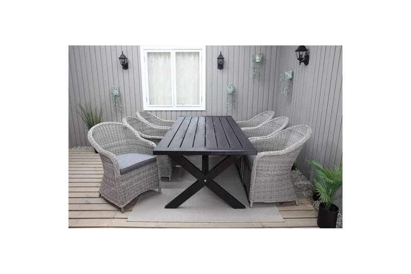 Utendørs bord Oxford 220 Svart - Svart - Hagemøbler - Hagebord - Spisebord ute