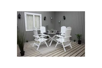 Utendørs Bord Scottsdale Round - Shabby Chic grå med hvite ben - Hagemøbler - Hagebord - Spisebord ute
