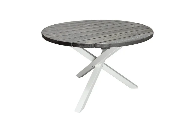 Utendørs Bord Scottsdale Round - Shabby Chic grå med hvite ben - Hagemøbler - Hagebord - Spisebord ute