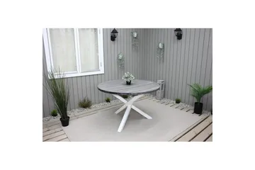 Utendørs Bord Scottsdale Round - Shabby Chic grå med hvite ben - Hagemøbler - Hagebord - Spisebord ute