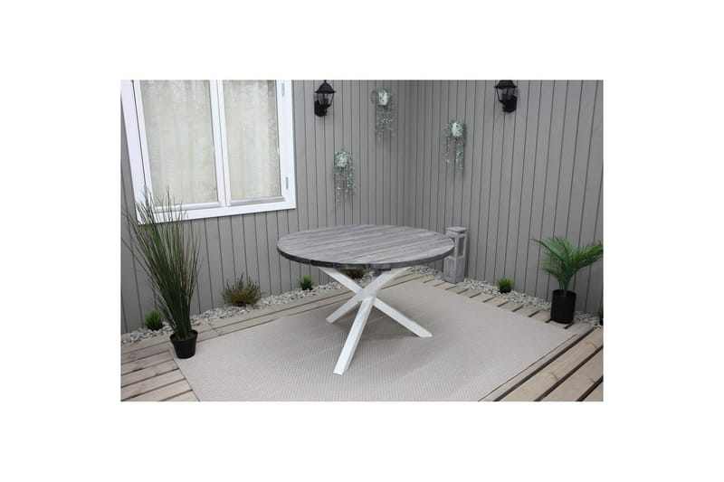 Utendørs Bord Scottsdale Round - Shabby Chic grå med hvite ben - Hagemøbler - Hagebord - Spisebord ute